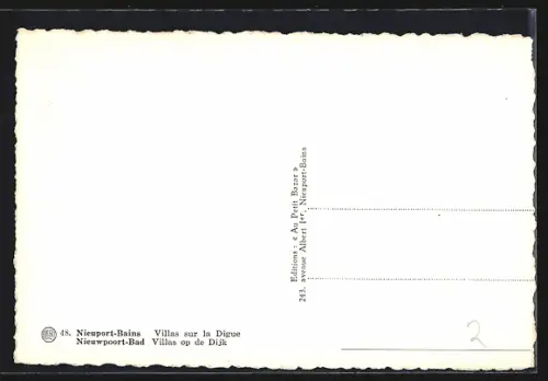 AK Nieuport-Bains, Villas sur la Digue