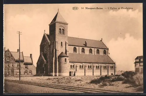 AK Nieuport-Bains, L`Eglise et Presbytère