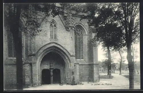 AK Nieuport-Ville, Le Portail de l`Eglise