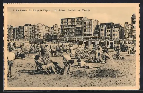 AK La Panne, La Plage et Digue