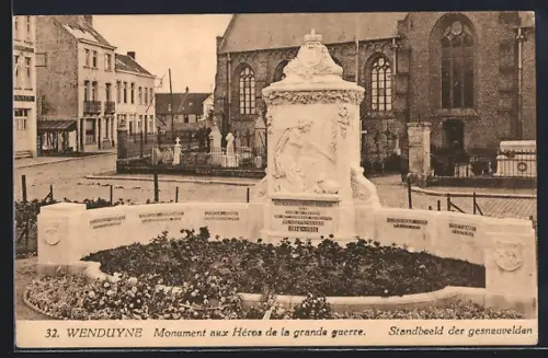 AK Wenduyne, Monument aux Héros de la grande guerre
