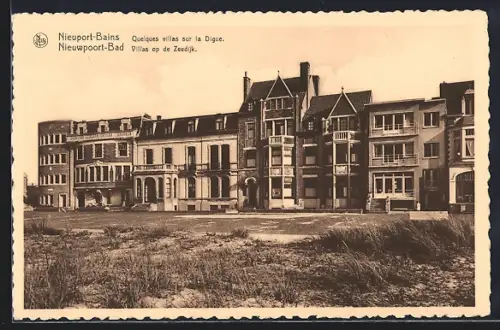 AK Nieuport-Bains, Quelques villas sur la Digue