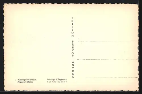 AK Nieuport-Bains, Auberge l`Espinette Le Coq en Pâte