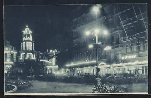 AK Ostende, L`illumination du Kursall et de la digue