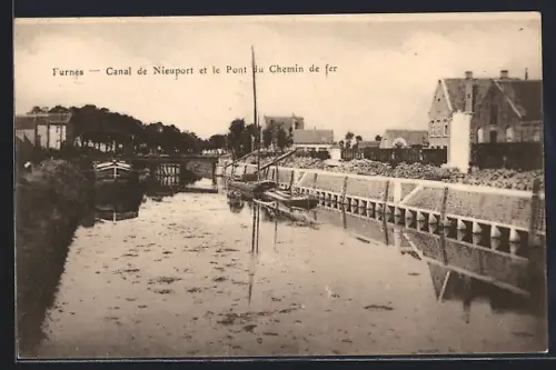AK Furnes, Canal de Nieuport et le Pont du Chemin de fer