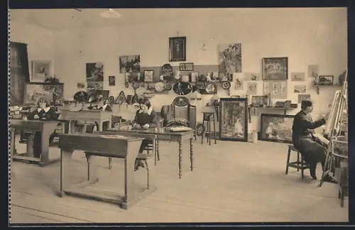 AK Brugge, Dag-en Kostschool der Zusters van den H. Jozef, Zilverstraat, 20, Zaal: decoratieve kunst