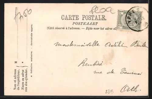 AK Roulers, Panorama mit Kirche