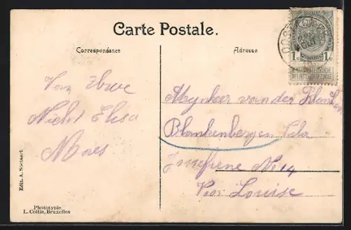 AK Oostacker, Lourdes, Strassenpartie, Uferpartie, Ortspartie