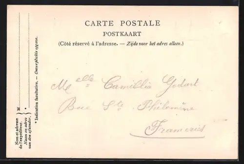 AK Gand, Schriftzug mit Burg, Kirche und Denkmal, Passepartout