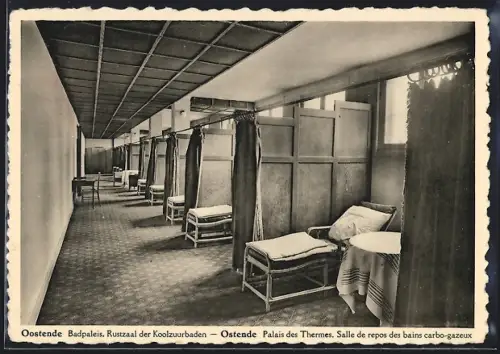 AK Ostende, Palais des Thermes, Salle de repos des bains carbo-gazeux