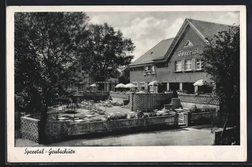 AK Bautzen, Gasthaus Spreetal-Grubschütz mit Garten u. Terrasse