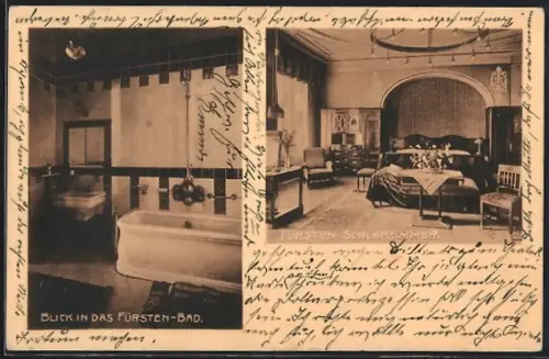 AK Hamburg-Neustadt, Grand Hotel Vier Jahreszeiten F. Haerlin, Fürsten-Bad und Fürsten-Schlafzimmer