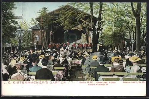 AK Berlin-Tiergarten, Gastwirtschaft J. C. Kistenmachers Garten, Hinter den Zelten, Richard Wagnerstr. 10