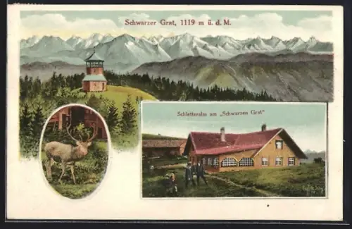 AK Isny, Schletteramt am Schwarzen Grat, Schwarzer Grat mit Pavillon