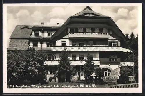AK Menzenschwand am Feldberg, Erholungsheim Menzenschwand, Frontansicht