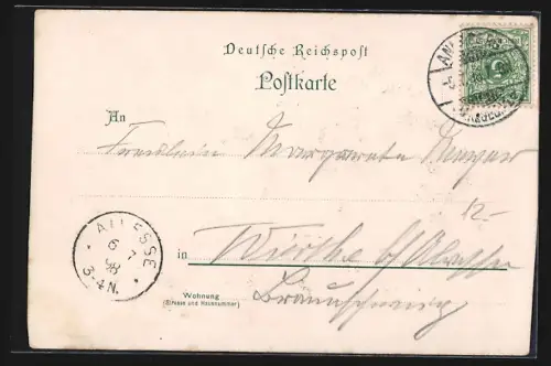 Lithographie Annaberg / Erzgebirge, Rundblick vom Pöhlberg mit Aussichtsturm