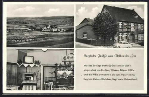 AK Ahlbershausen, Ortsansicht, Gasthaus Heinrich Kohle