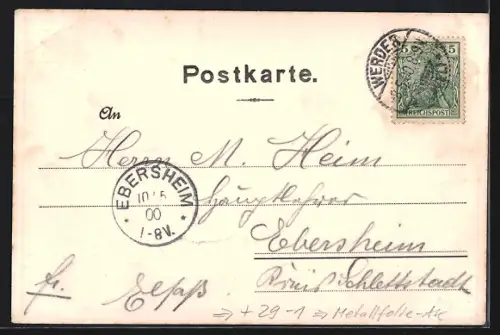 Metallfolie-AK Werder / Havel, Totalansicht mit Kirche