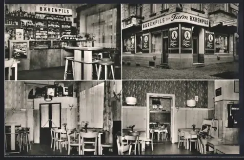 AK Berlin-Wilmersdorf, Restaurant zum Turm mit Innenansichten, Detmolder Strasse 49