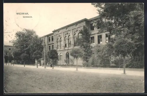 AK Weimar / Thür., Seminar mit Strasse
