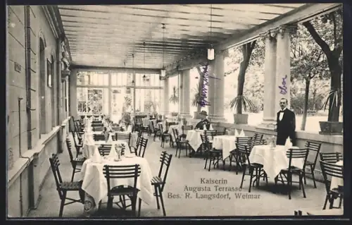 AK Weimar / Thüringen, Hotel Kaiserin Augusta, Terrasse