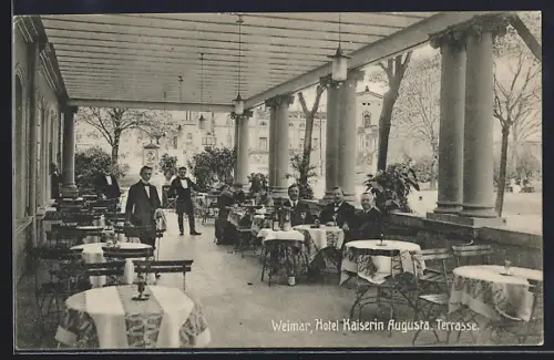 AK Weimar / Thüringen, Hotel Kaiserin Augusta, Terrasse