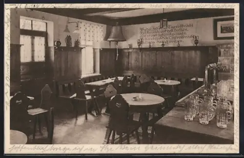 AK Weimar / Thüringen, Gasthof Bratwurstglöckl, Innenansicht