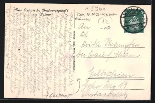 AK Weimar / Thüringen, Gasthof Bratwurstglöckl, Innenansicht