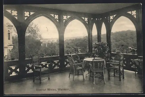 AK Weimar / Thüringen, Institut Weiss, Veranda