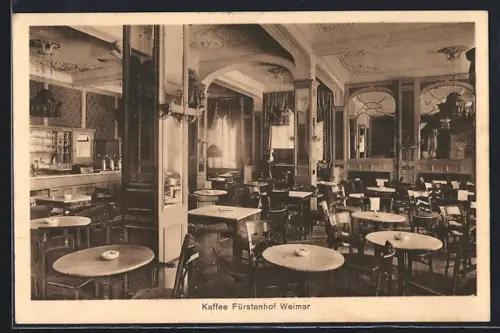 AK Weimar / Thüringen, Cafe Fürstenhof, Innenansicht
