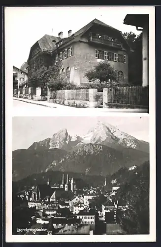 AK Berchtesgaden, Haus mit Garten, Ortsansicht aus der Vogelschau