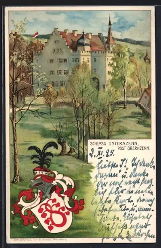 AK Unternzenn, Schloss m. Wappen