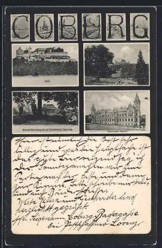 AK Coburg, Veste, Kaiserliches Postamt