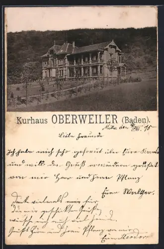 AK Oberweiler / Badenweiler, Kurhaus mit Anlagen