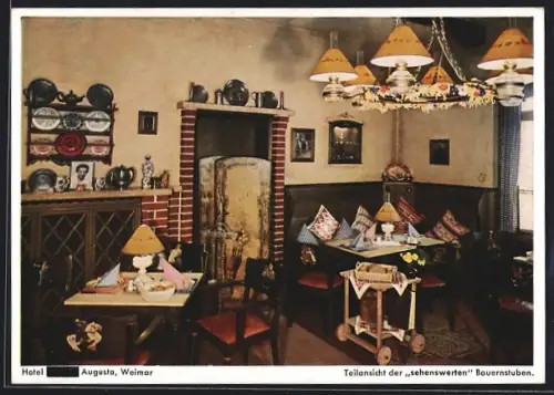 AK Weimar / Thüringen, Teilansicht der sehenswerten Bauernstuben im Hotel Kaiserin Augusta