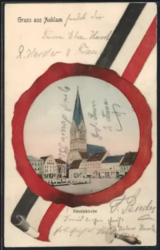 Grusskarten-AK Anklam, Nikolaikirche