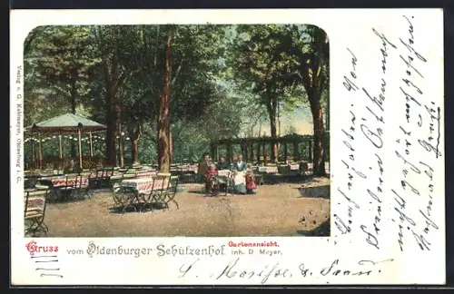 AK Oldenburg / O., Schulzenhof, Gartenansicht