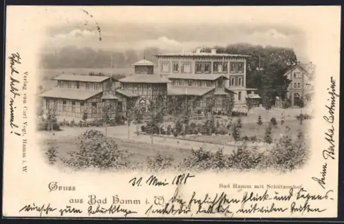 AK Bad Hamm i. W., Gasthof Schützenhof, Ortsansicht