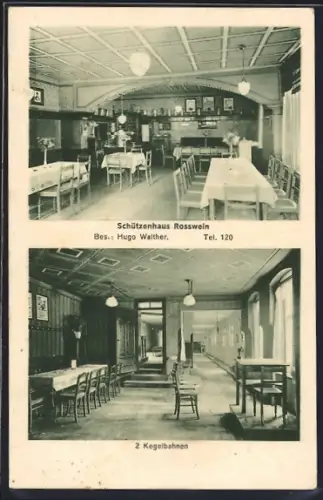AK Rosswein, Gasthof Schützenhof, Bes. Hugo Walther, Kegelbahnen
