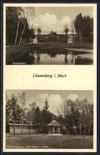 AK Löwenberg / Mark, Heldenhain, Schützenhaus