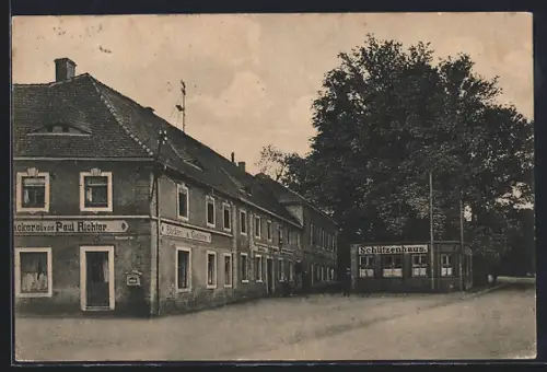 AK Grossenhain / Sachsen, Gasthof Schützenhaus, Bes. R. Trobisch, Bäckerei Paul Richter