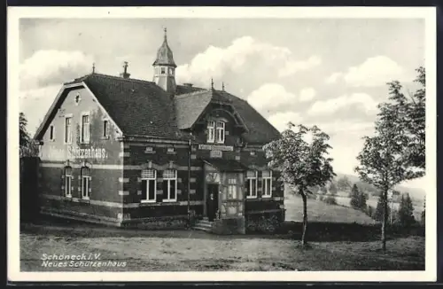 AK Schöneck / V., Neues Schützenhaus Äusseres