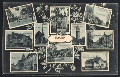 AK Nauen / Havel, Cecilie Kreiskrankenhaus, Kathol. Kirche, St. Jakobi Kirche