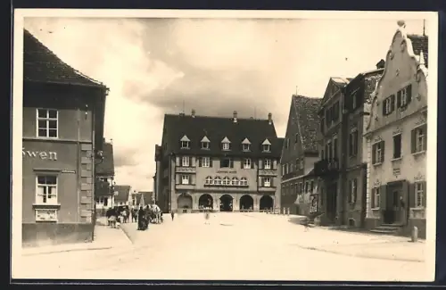 Foto-AK Mering, Strasse am Markt, Strasse Amtmannberg