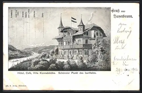 AK Bayerbrunn, Hotel, Cafe, Villa Konradshöhe
