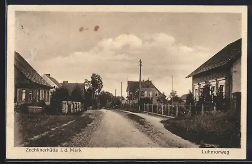 AK Zechlinerhütte i. d. Mark, Blick in den Luhmorweg