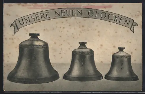 AK Markneukirchen, Die neuen Kirchenglocken, Drei Glcoken