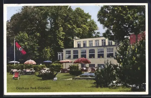 AK Waldenburg i. Sa., Gasthaus Grünfeld, Bes. K. Winkler, 