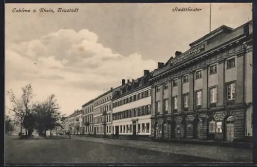 AK Coblenz a. Rhein, Partie am Stadttheater