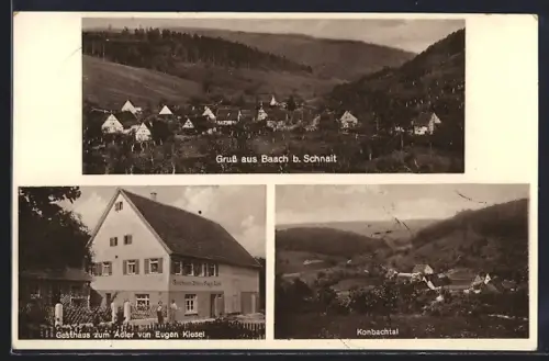 AK Baach / Remstal, Gasthaus zum Adler von Eugen Kiesel, Konbachtal